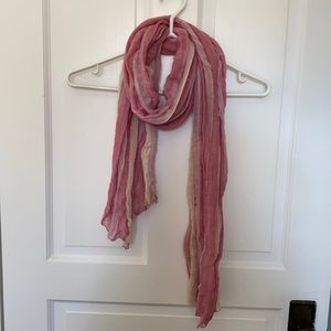 Pink and white scarf